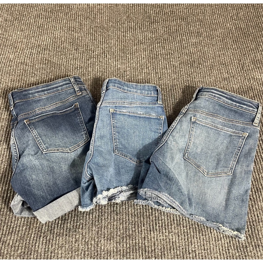 Gap Jean Shorts Kids Girls 18 Blue Denim Cut Off‎ Cuffed Stretch Shortie Summer